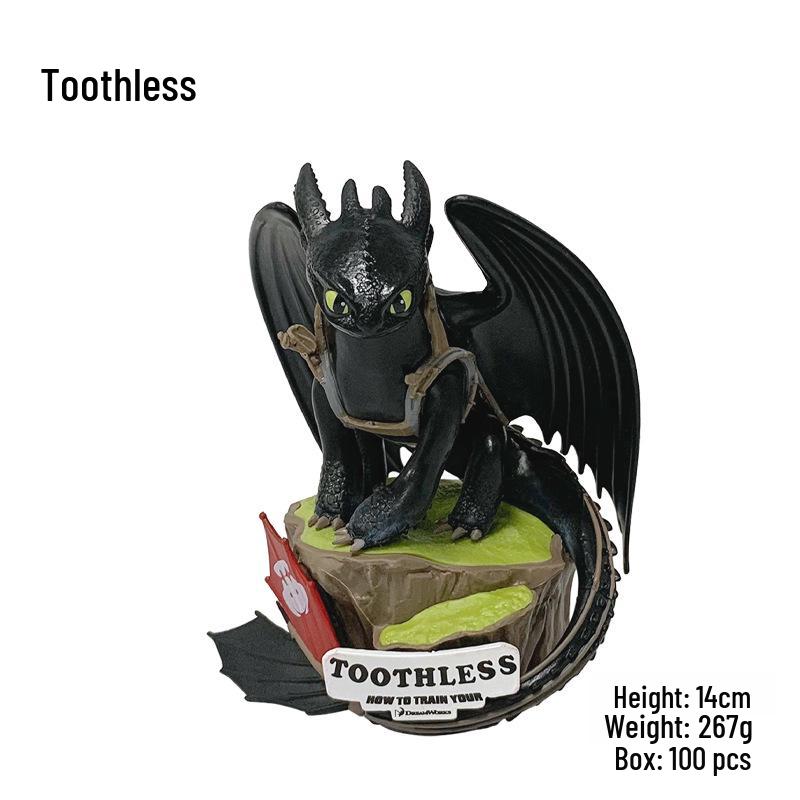 

6 Styles of Toothless Night Fury Dragon Figurines for Desktop or Car