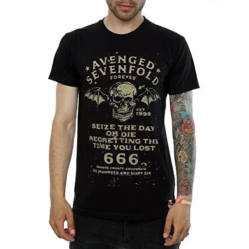 Avenged Sevenfold Men s Seize the Day T Shirt, Black, L UK S