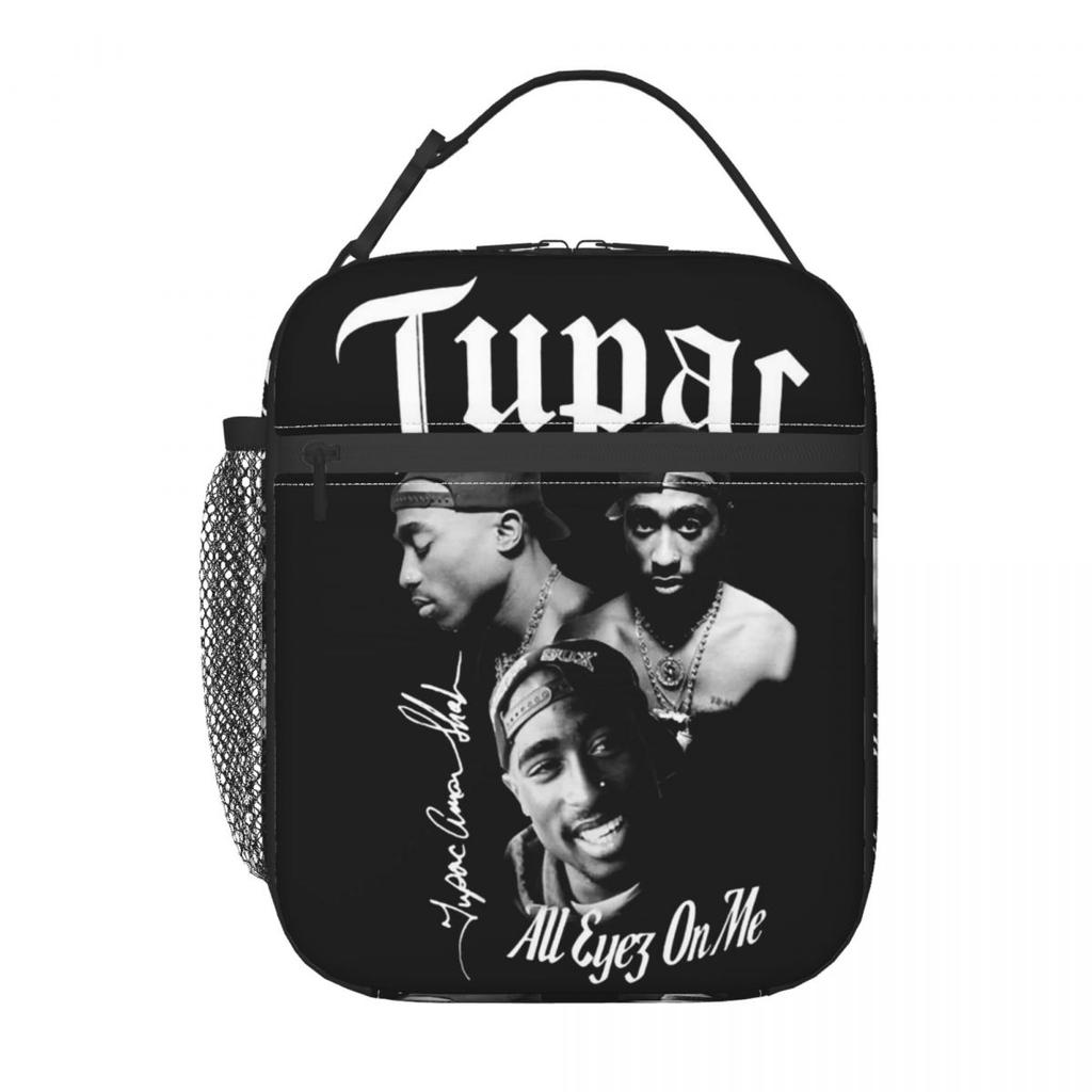 Rapper Tupac 2PAC Hip Hop Insulated Lunch Bag for Women Office Cooler Thermal Food Box Tote Portable Lunch Boxes Container