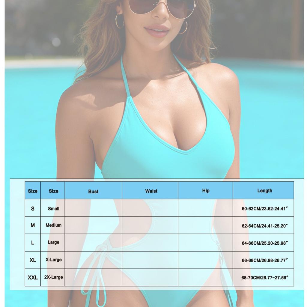 New swimsuit women's solid color strap one-piece bikini one-piece sexy swimsuit