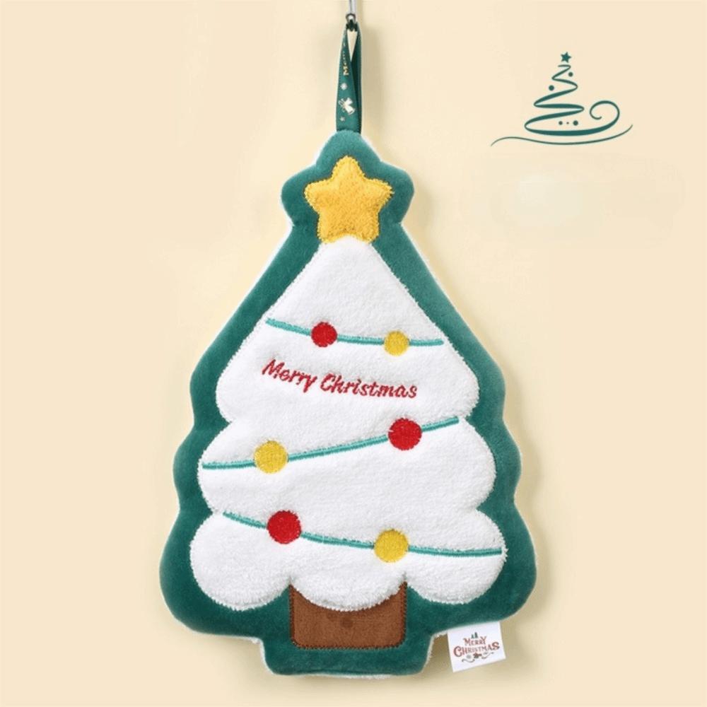 Cartoon Snowman Christmas Hand Towel Absorbent Coral Fleece Wipe Cloth Christmas Decor Quick-drying Kitchen Cleaning Rag