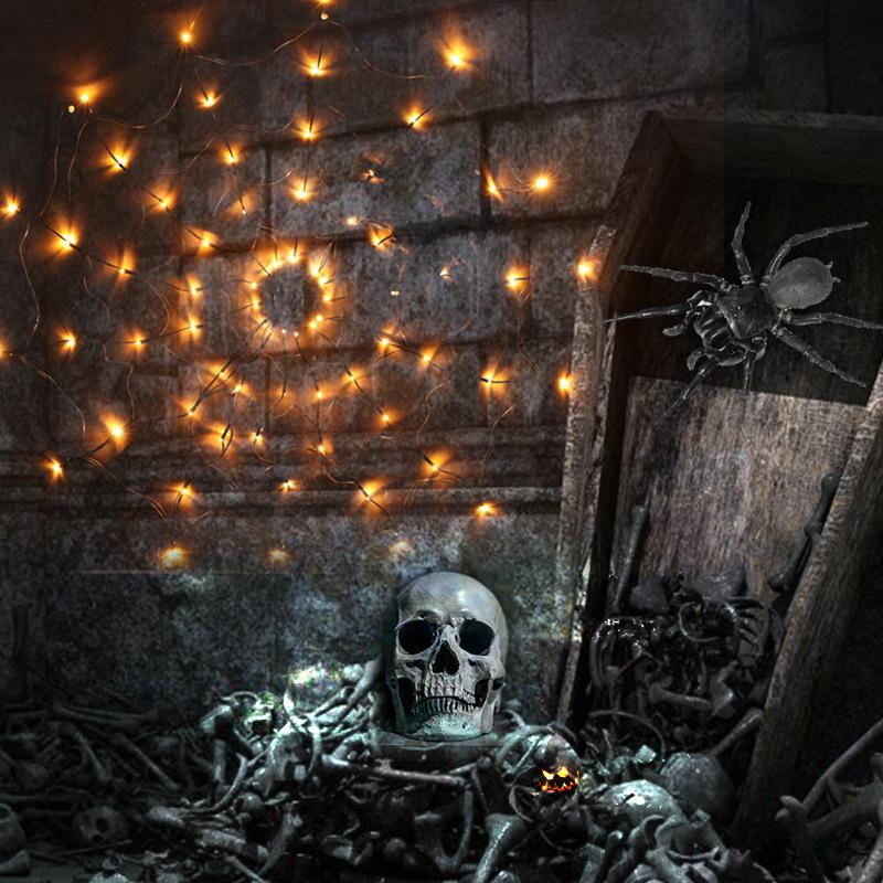 LED Spider Web String Lights - Halloween Room Decor