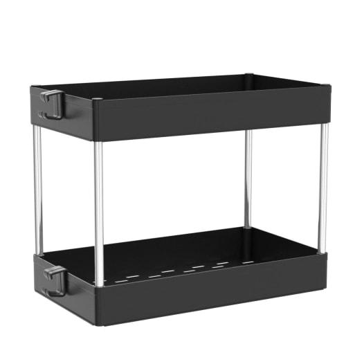 SPACEKEEPER Kitchen Storage, 2-Tier Storage Rack for Under-Sink Storage, Seasoning Storage, Kitchen Storage, Gap Storage, Large Capacity, 22cm Wide, S