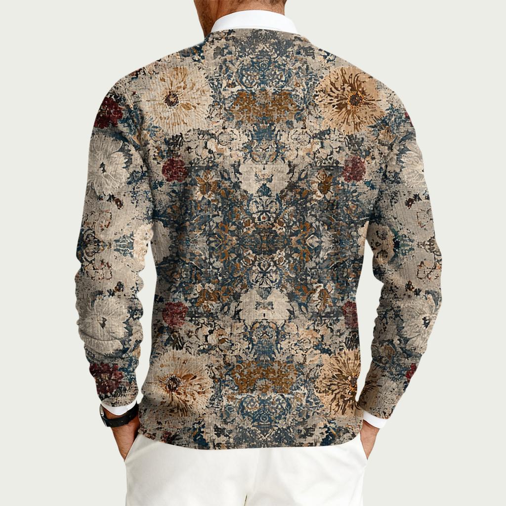 Herren Rundhals Langarm Rippstrick Pullover