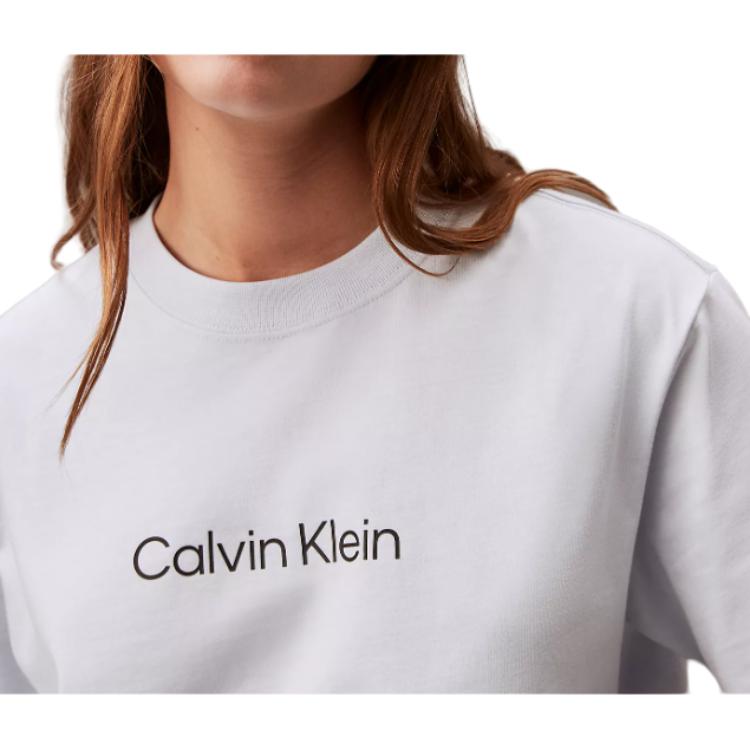 Calvin Klein Loose Letter Minimalist Short Sleeve T-Shirt Women tops Ancient-Water 40WP113-451