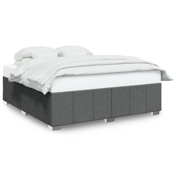 VidaXL Cadre de lit sans matelas gris foncé 200x200 cm tissu 3284861