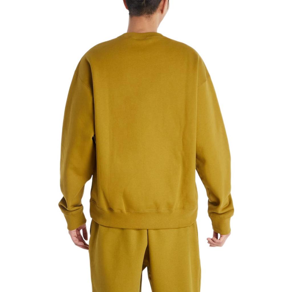 Nike Solo Swoosh Embroidered Logo Crew Neck Sweatshirt Unisex Tops Mustard CV0554-318