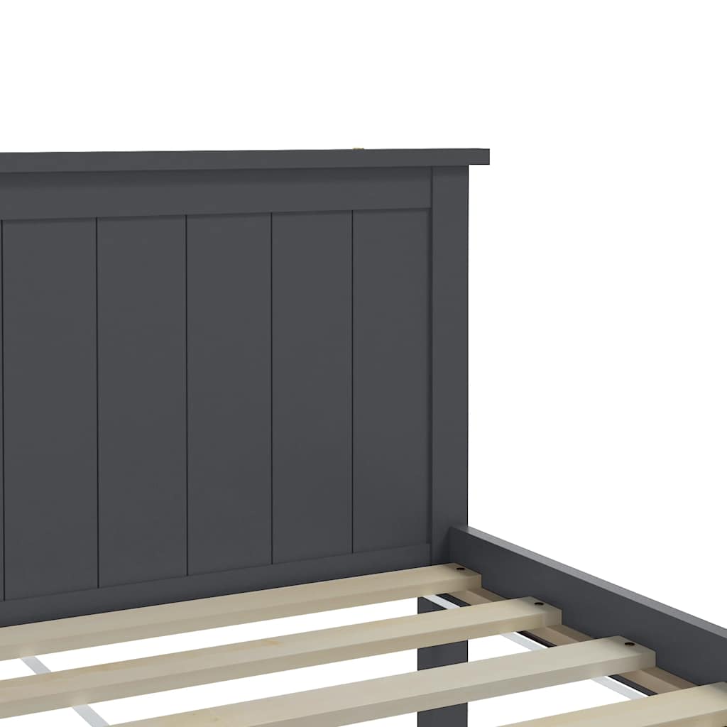 Solid Wood Bed Gray Pine 200 x 200 cm