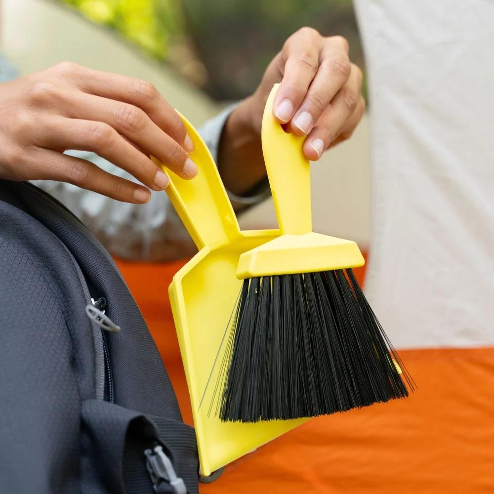 Handheld Mini Broom and Dust Pan Camping Tent Cleanup Portable Cleaning Tool Lightweight Compact Design Outdoor Essentials