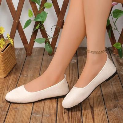 2024 Mode Damenschuhe Slip-on Damen Wohnungen Heißer Verkauf Plus Größe Tägliche Wohnungen Frauen Hohe Qualität Flach Solide Flache Niedrigen Absätzen