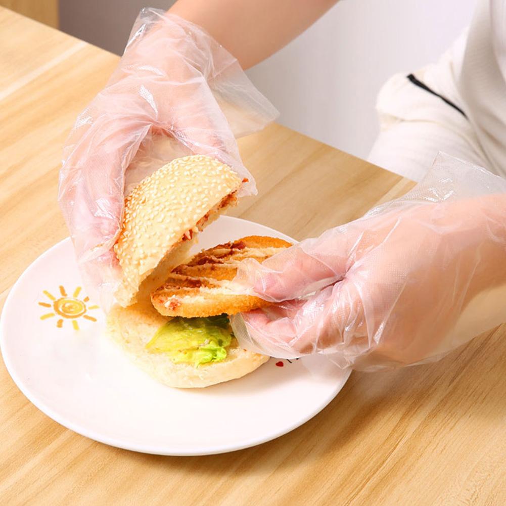 300pcs Disposable Glove Plastic Clear Glove Food Preparation Safety for Restaurant Kitchen Cooking BBQ