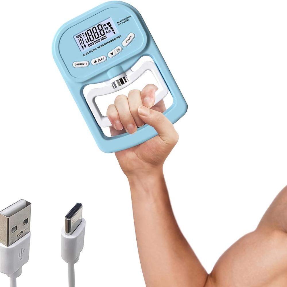 Rechargeable Digital Hand Grip Dynamometer,396Lbs/180Kg LCD‑Display Grip Tester,Adjustable Hand‑Strength Trainer for Sports & Home,Track Grip Progress