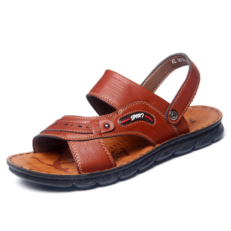 2025 New Summer Men's Casual Sandals Open-toed Hollow Shoes Men's Slippers Comfortable Outdoor Breathable Beach Shoes