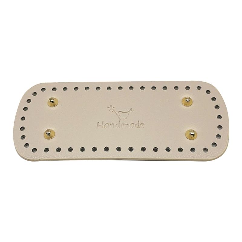 Handmade Bag Bottoms with 44 Holes Leather Oval Round Bag Base DIY Crochet Bag Accessories for Knitting Bags Bucket Bags