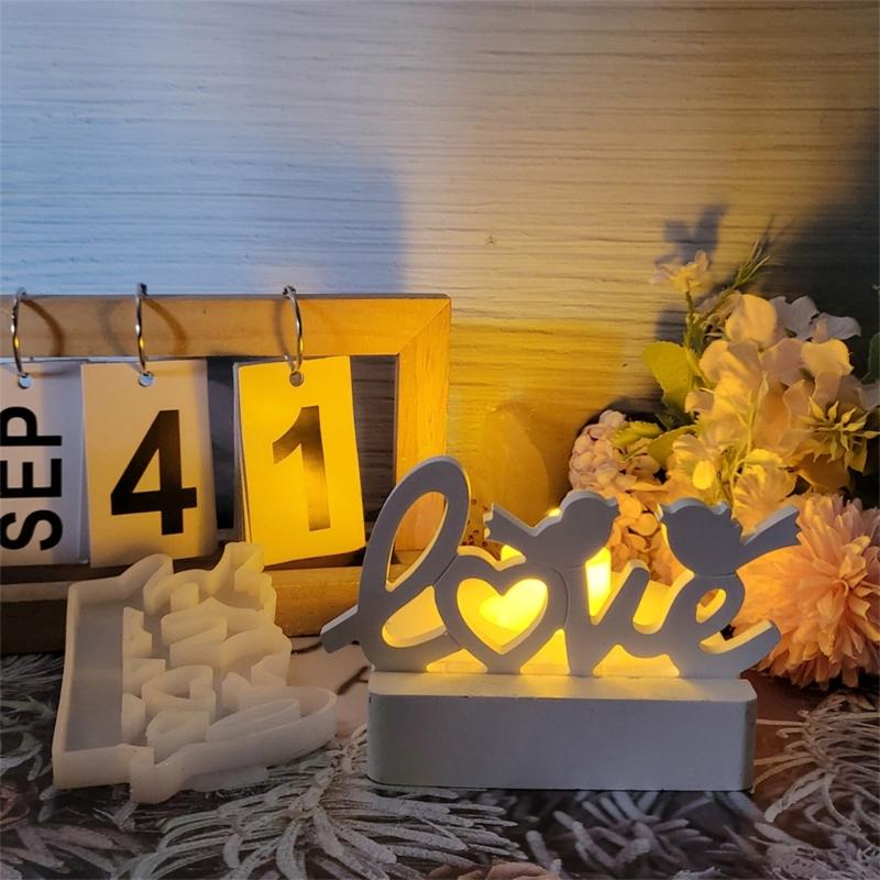 Lovebird Silicone Resin Mold Tealight Candle Holders Resin Mold Decorative Candlestick Mold for Diys Crafts Centerpieces