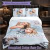 Personalized 3Pcs Bedding SetSabrina Carpenter Custom Text Duvet Cover Pillowcase Set Bedroom Gift