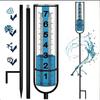 Glass Rain Gauge Clear Accurate Scale 7 Inch Capacity Sturdy Ground Stake for Patio Outdoor Rain Monitoring