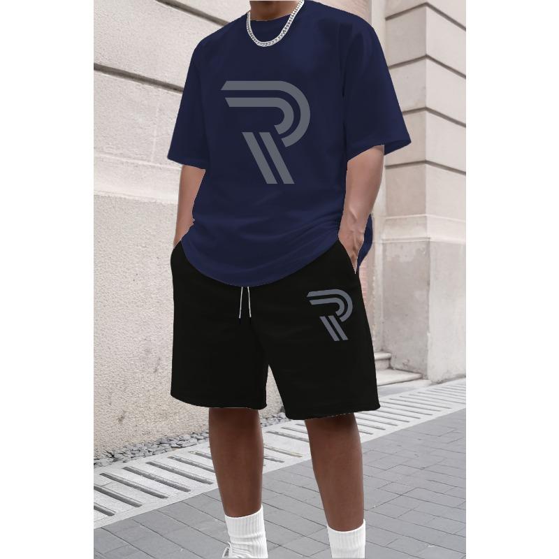 Men's Summer Short Sleeved T-shirt Set Fashion Two-piece Sportswear Casual Shorts Sportswear Men's Sportswear Set