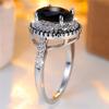Trendy Black Zircon Crystal Vintage Gold CopperColor Wedding Bands Engagement Rings For Women Men Minimalist Jewelry