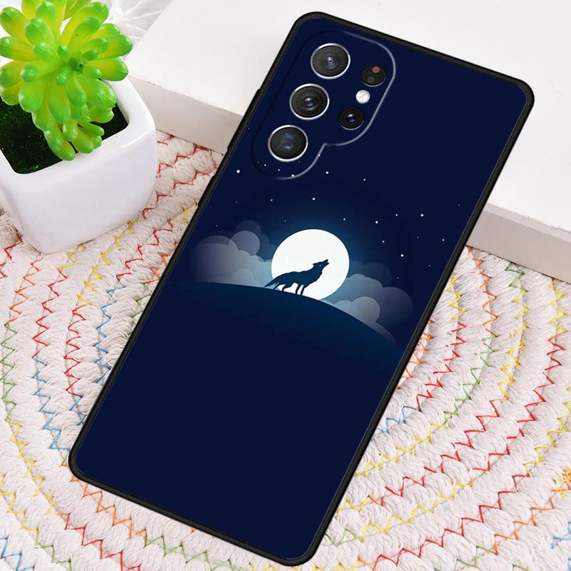 Animal The Wolf Howl soft Phone Case for Samsung Galaxy note 10 pro S26 Ultra S23 S24 FE S25 S21 S22 PLUS shockproof Cove