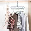 9-hole Clothes Hanger Organizer Space Saving Hanger Multi-function Folding Magic Hanger Drying Racks Scarf Clothes Storage