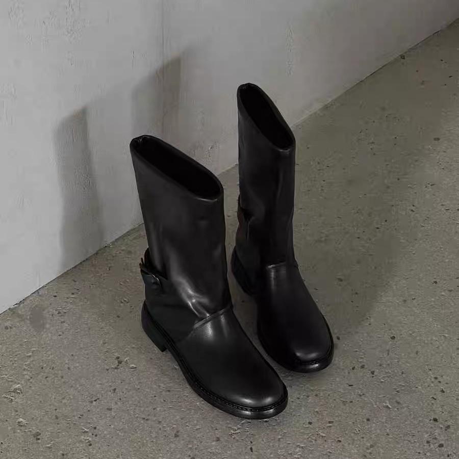 Retro Thick Heel Cigarette Tube Chelsea Boots Women's New Bag Pants Wide Tube Short Boots Versatile Martin Boots