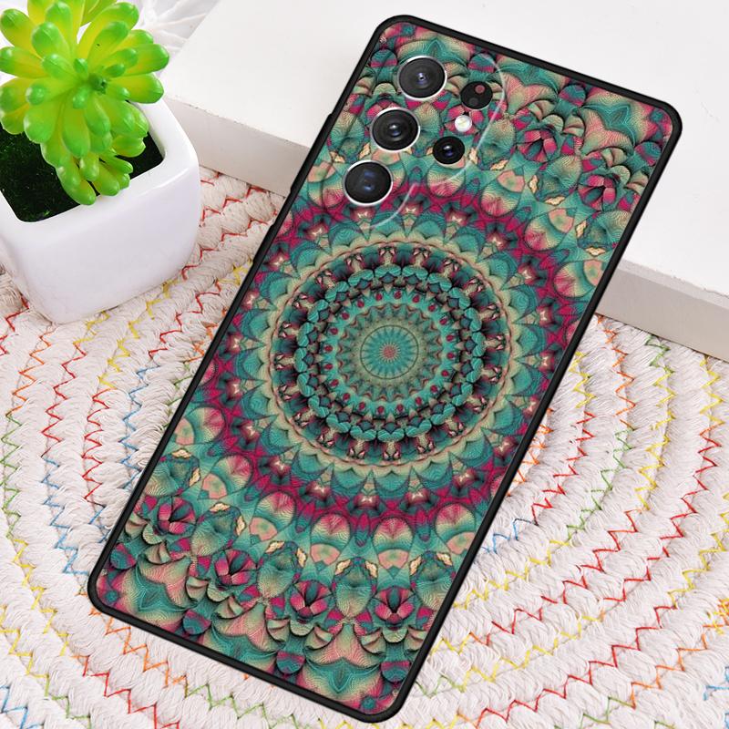 Mandala Flower Totem Silicone Phone Case For Samsung Galaxy note 10 pro S26 S25 S24 S23 S22 S21 Plus S25Ultra Capa Cover