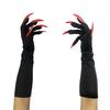40cm Halloween Cosplay Compulsion Fashionable Personality Stretch Ghost Claw Red Black Long Nail Gloves Stage Performance Solid