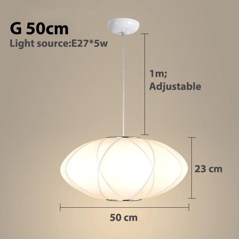 Modern Silk Pendant Lights Nordic Minimalist Designer LED Lamp Dining Table Hanging Chandelier Bedroom Decoration Home Lighting