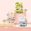 Panda Pet Coffee Ice Cream Flower House Appliance Dessert Shop Store Street View Food House Building Blocks Model Kids Toy