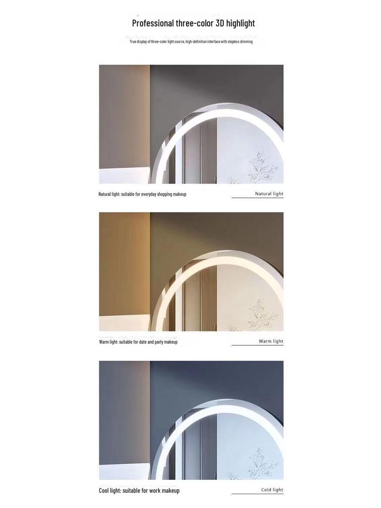 Roterbar cylindrisk LED-sminkspegel med fyllnadsljus