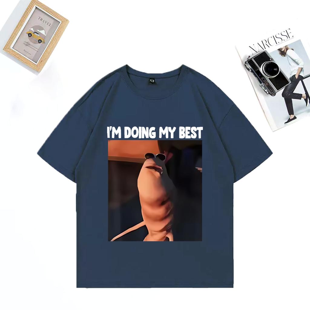 Funny Im Doing My Best Marcus The Worm Meme T Shirts Unisex WOMEN Casual Tshirt Cotton Short Sleeve T Shirt High Quality clothing