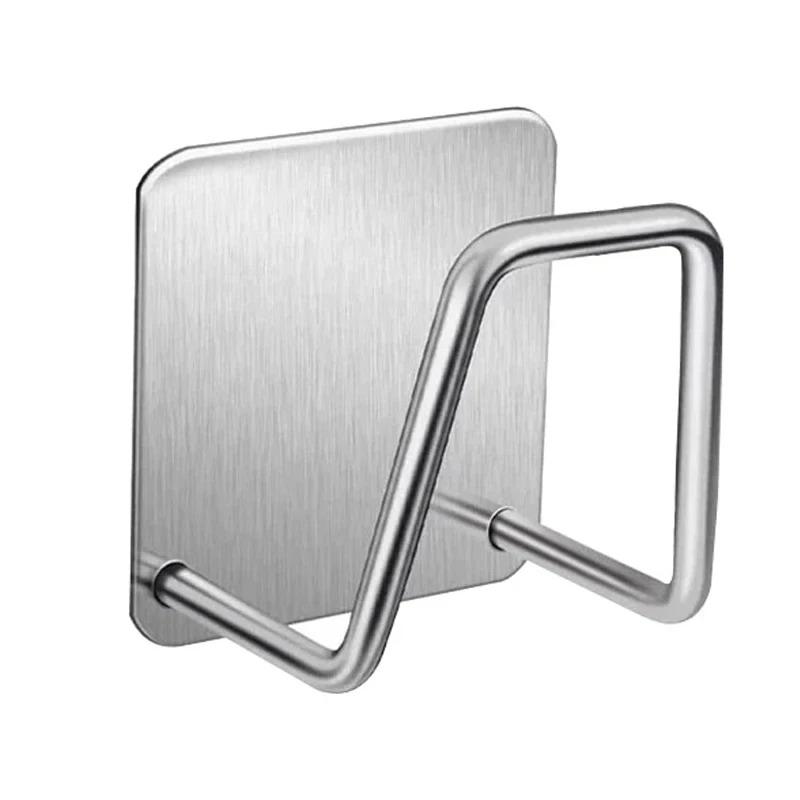 Stainless Steel Sponge Drainer No Drill Wall Mount Rack Sink Organizer for Steel Wool Pot Lid Practical Storage Holder Kitchen