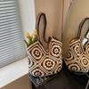 Trend casual crochet woven tote bag literary lazy style large capacity lightweight shoulder bag