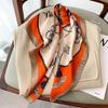 2024 New Print Silk Square Scarf Women Spring Neck Tie Shawl Wraps Female 70cm Hair Hand Wrist Headkercheif Hijab Bandana