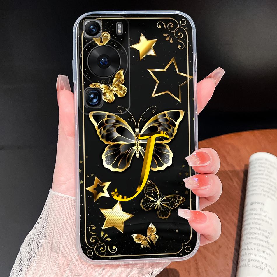 Phone Case For Huawei P60 P50 Pro P50E Lovely Letters Lightweight Soft TPU Transparent Silicone Shell For Huawei P 60 P 50 Cover