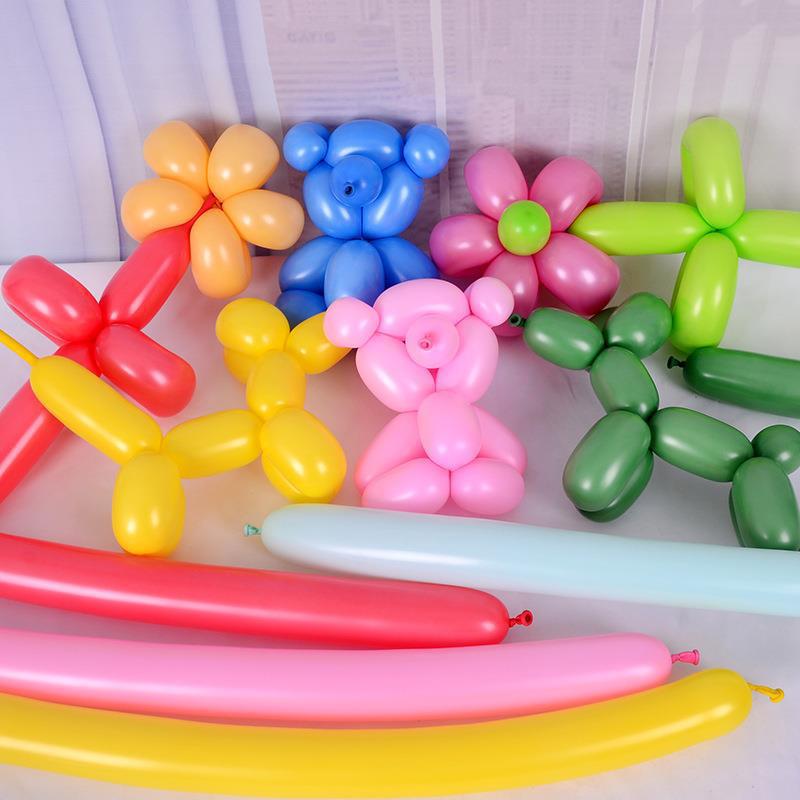 100ks balónek s dlouhým proužkem ve stylu spirály Barevný latexový večírek Narozeniny Svatební dekorace Balónový design s hustilkou