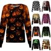 Long Sleeve Casual Button Front Cardigan Halloween Print Pullover Top for Women Nursing Uniform Workwear