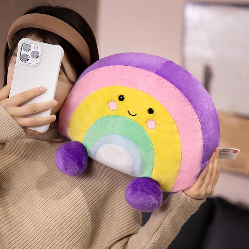 12/35cm Cartoon Weather Sky Plush Doll Pillow With Feet Love Cloud Rainbow Plush Toy Home Decoration Gift For Boys And Girls