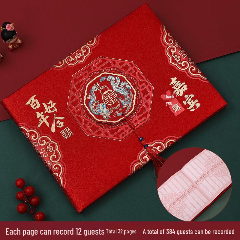 Elegant Wedding Guest and Gift Record Book: Dragon & Phoenix Design