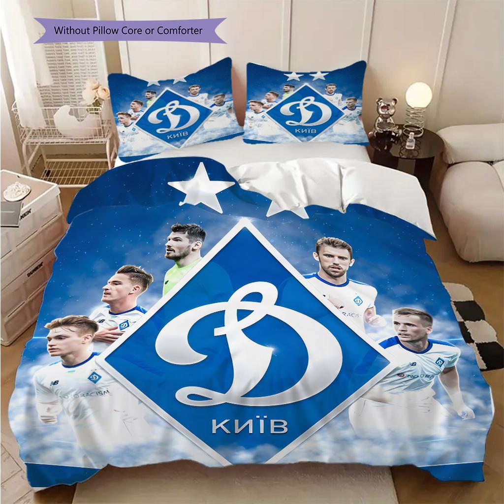 Dynamo Kyiv Pattern Bedding Quilt Set Quilt Cover Pillowcase Home Decoration Birthday Gift (1 * Duvet Cover + 2 * Pillowcase, Without Core)