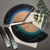 Folding fan for fan fan set with Firefly navy [Osaka Choseido] men, stylish, business, bag, holder, handkerchief, grass,