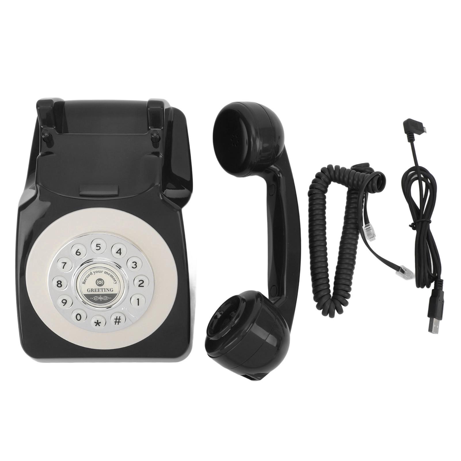 

Аудио телефон с гостевой книгой, чистый звук, удобное использование, телефон для записи аудиосообщений даже на свадьбу Black