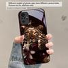 Blumenleoparden-Schatten für Redmi Note 14 Pro+ 13 Pro 8 9 9S 12S 10 Pro 11 12 13C 14C A3 12 13 K60 Ultra Schwarze Glas-Handyhülle