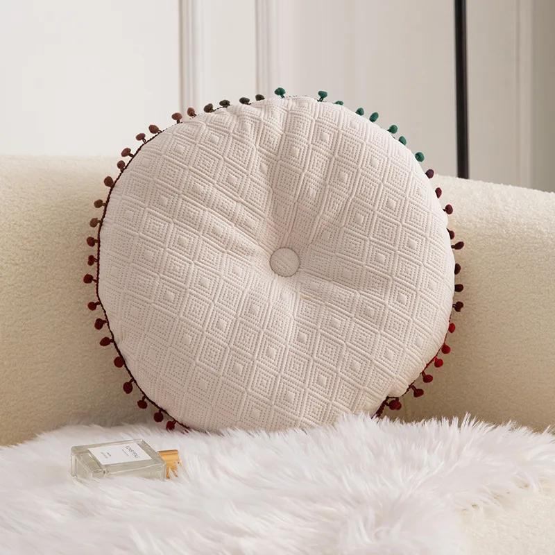 Modern Simple Pumpkin Hairball Round Pillow Pillow Office Sofa Cushion