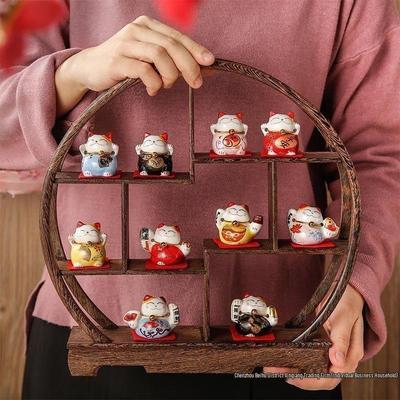 Ceramic Lucky Cat Ornament for Home Decor, Living Room, and TV Cabinet
