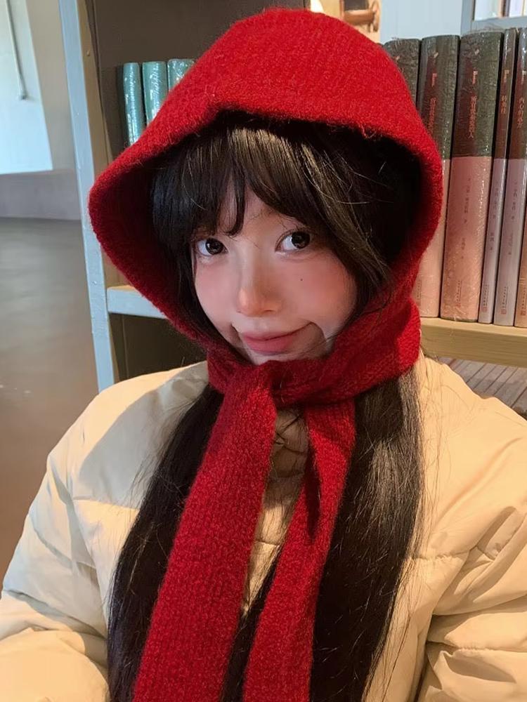 

Рождественские балаклавы Шапки Шерстяные Зимние Боне Бини Вязаная Шапка Теплые Толстые Красные Уличные Шапки с Капюшоном Рождественский Подарок