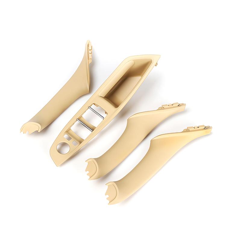 

7 шт./компл., левый и правый руль с левым рулем для BMW 5 серии F10 F11 F18, бежевый, черный, внутренняя дверная ручка, внутренняя дверная панель, накладка 4Pc Beige