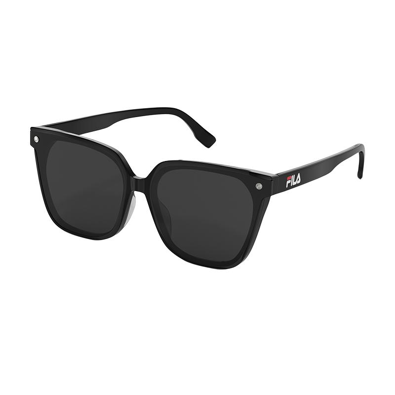 FILA Korean Style Trendy Oversized Round Sunglasses Unisex sunglasses SFI783 Basic Packaging-Box Not Included,Black Polarized