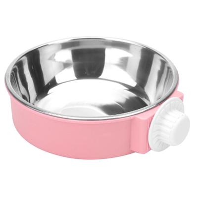 Ciotola per cani da gabbia rimovibile in acciaio inossidabile sospesa ciotola per gabbia per animali domestici mangiatoia per cibo e acqua ciotola per pollaio per